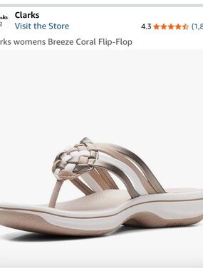 Clarks Women's Braided Thong Sandal - Beige White Metallic